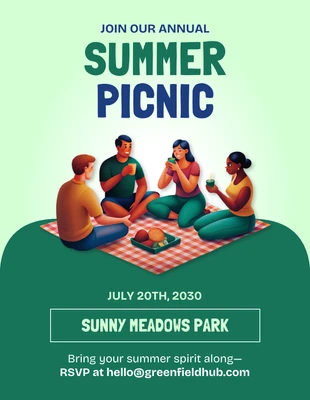 Free  Template: Summer Picnic Flyer Template