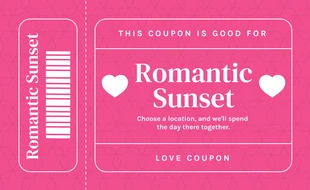 Free  Template: Cupom de amor com padrão minimalista rosa