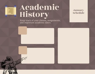 Free  Template: Brown Geometric Academic History Schedule Template