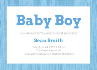 Free  Template: Baby Boy Invitation