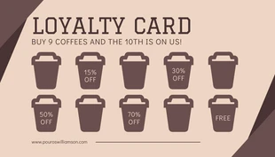 business  Template: Light Brown Simple Geometric Coffee Loyalty Card