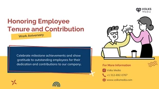 premium  Template: Apresentação Honrando a posse do funcionário e a contribuição no aniversário de trabalho