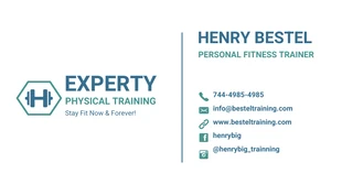 Physical Trainer Business Card