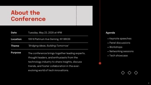 Simple Red and Black Conference Presentation - Pagina 2