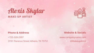 Pink Watercolor Texture Aesthetic Make-Up Artist Business Card - Página 2