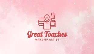 Free  Template: Pink Watercolor Texture Aesthetic Make-Up Artist Business Card