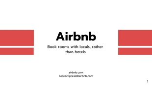 premium  Template: Modèle de Pitch Deck Airbnb blanc et rouge