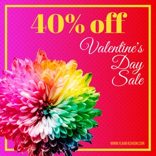Free  Template: Vibrante Día de San Valentín Promociones Venta Instagram Banner
