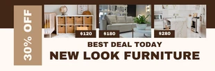Free  Template: Banner de produto de mobília simples marrom e creme
