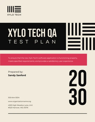 Beige Red And Black Test Plan
