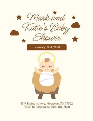 Free  Template: Amarillo claro Ilustración linda Baby Shower Flyer
