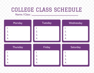Free  Template: Weiße minimalistische Textur College Klasse Zeitplan Vorlage