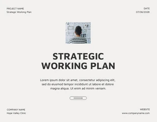 Free  Template: Clean Black and Cream Strategic Working Plan