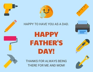 Free  Template: Ferramentas Cartão de Feliz Dia dos Pais