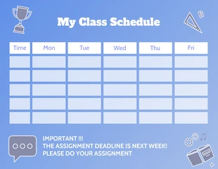 Blue And White Weekly Anime Schedule Template - Venngage