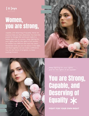 Free  Template: Poster destro da donna rosa