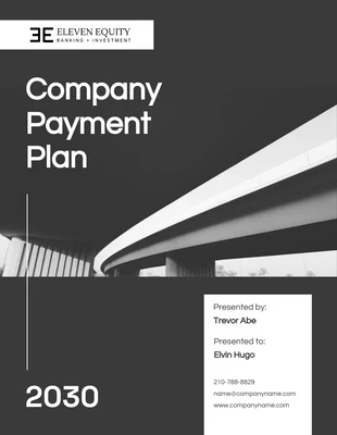 Free  Template: Plano de pagamento empresarial simples monocromático em preto e branco