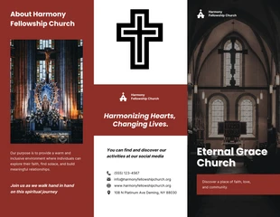 Free  Template: Brown And Grey Clean Simple Minimalist Church Brochure