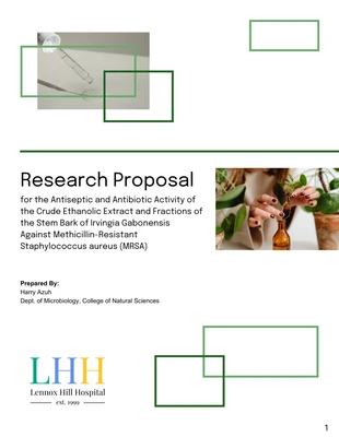 Free  Template: White and Green Research Proposal Template