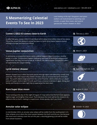 Free  Template: Schwarze Astronomie-Infografik