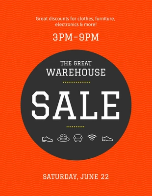 Red Bold Warehouse Sale Poster