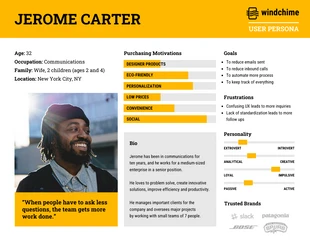 business  Template: Guide de la personnalité de l'utilisateur jaune