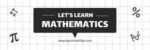 Free  Template: أبيض وأسود بسيط شبكة الرياضيات لافتة
