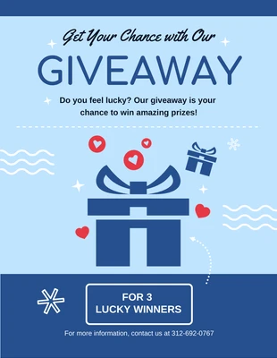Free  Template: Blue Giveaway Flyer