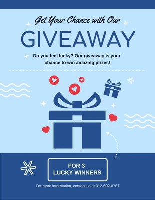 Free  Template: Blauer Giveaway-Flyer