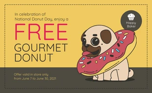 Free  Template: Cupón Donut Gratis
