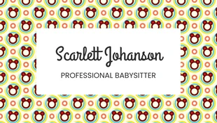 Free  Template: Payful Cute Babysitting Business Card