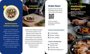 Free  Template: Mediterranean Feast Menu Double Paralel Brochure