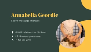 Orange and Dark Green Massage Therapist Business Card - صفحة 2