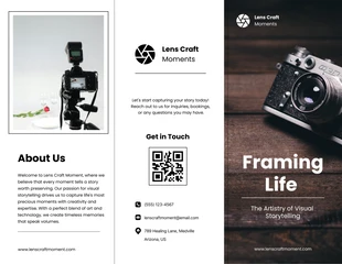 business  Template: Einfache, dreifach gefaltete Broschüre für weiße Fotografie