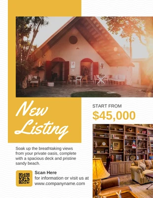 Free  Template: White Modern New Listing Flyer