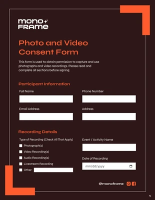 business interactive Template: Photo And Video Consent Form Template