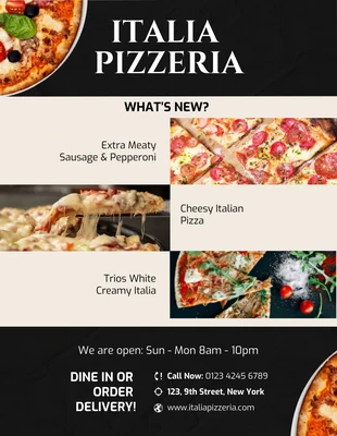 Free  Template: Pizza Shop Food Order Flyer Template