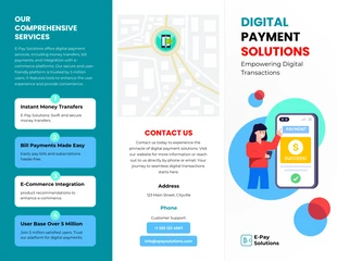 Free  Template: Digital Payment Solutions Z-Fold Brochure