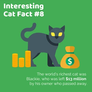 Free  Template: Green Interesting Cat Fact Instagram Post