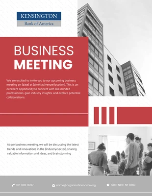 Free  Template: Boletins informativos de negócios Red Simple Business Meeting
