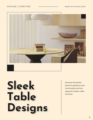 Free  Template: Catalogue de meubles minimalistes crème et noir
