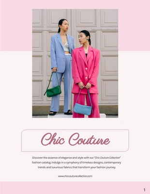 Free  Template: Semplice catalogo di moda rosa