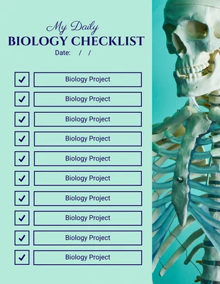 Free  Template: Light Green Modern Daily Biology Checklist