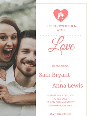 premium  Template: Invitación de boda con foto de pareja