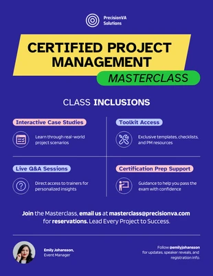 Free  Template: Modello di infografica per il marketing di eventi Masterclass