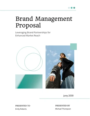 Free  Template: Dark Green Circle Brand Management Proposal
