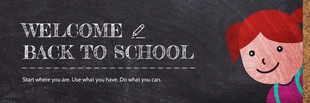 Free  Template: Black Texture Simple Illustration Welcome Back To School Banner