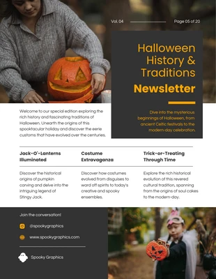 business  Template: Halloween History & Traditions Newsletter