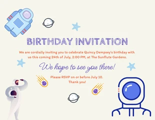 Blue Modern Illustration Astronout Celebration Birthday Presentation - Página 4