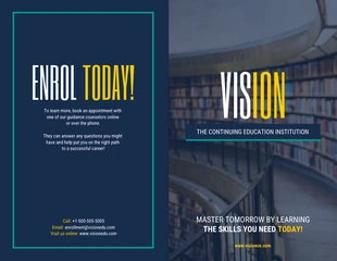 business  Template: Yellow Navy College Marketing Pamphlet